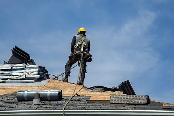 Professional Gutter Installation technician working in Clinton, WA